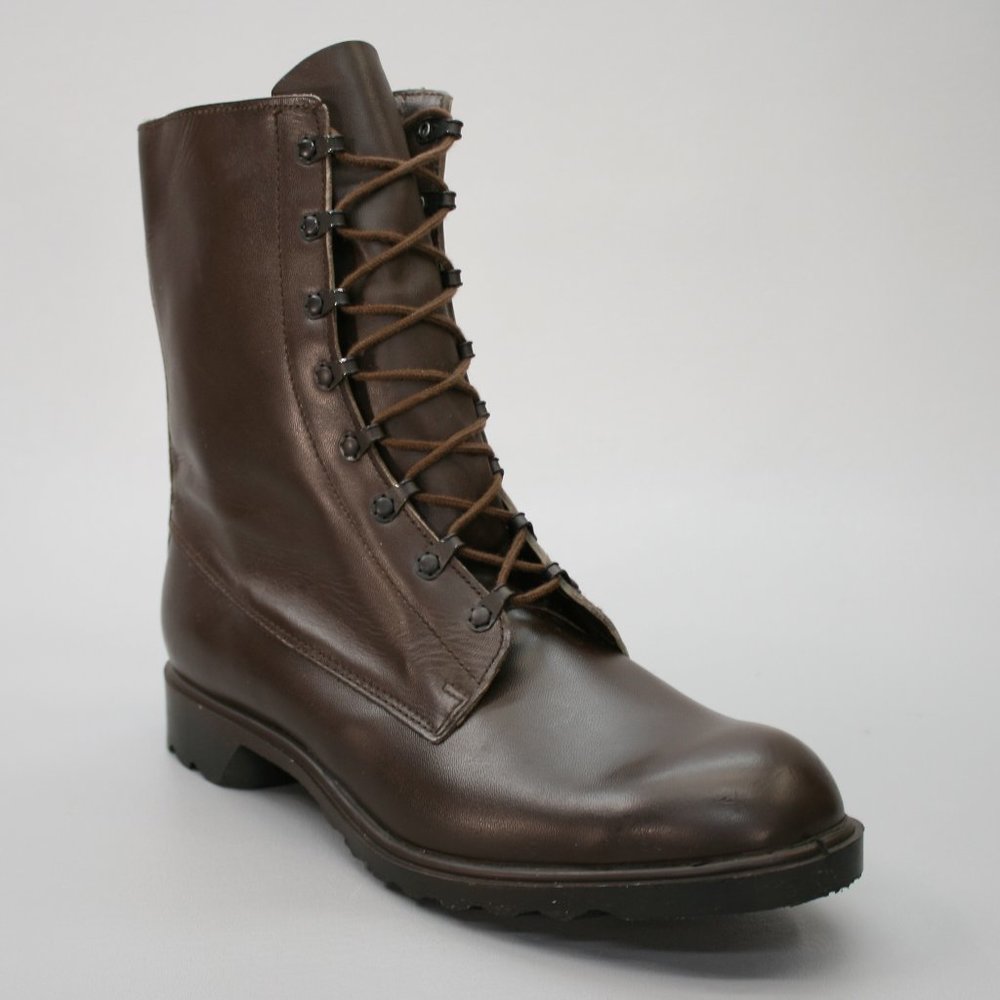 Vintage 82 Men's 49 (14-15) Netherlands M/66 Military Brown Leather Combat Boots